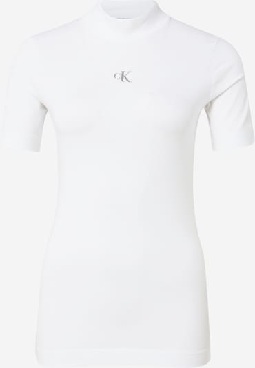 Calvin Klein Jeans Тениска в сребърно / бяло, Преглед на продукта