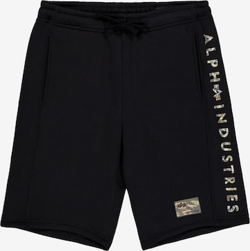 ALPHA INDUSTRIES Regular Housut värissä musta: etupuoli