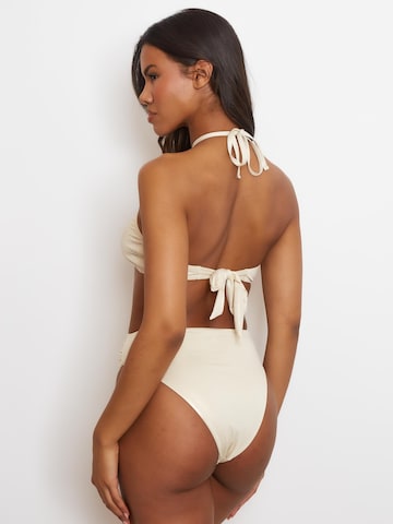 Moda Minx Bandeau Bikini Top 'Kos Pendant Hoop Halter Bandeau' in Beige