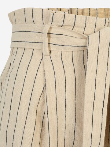 OBJECT Petite Regular Pleat-Front Pants 'NAMIR' in Beige