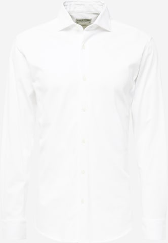 Coupe slim Chemise 'Miller' Bruun & Stengade en blanc : devant