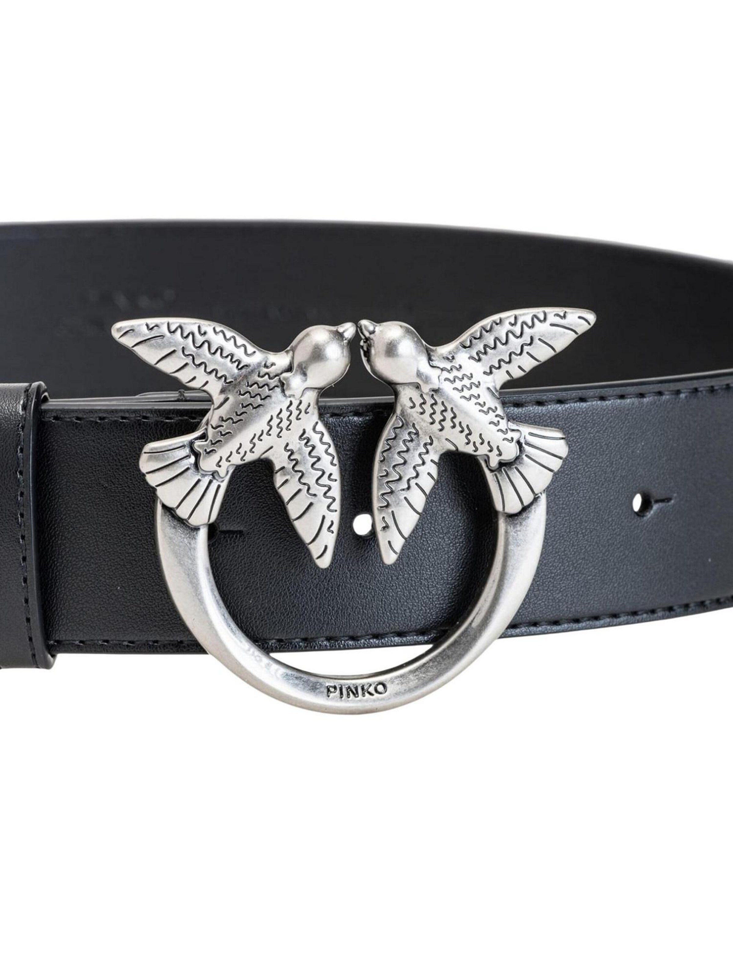 PINKO Riem 'ALTA LOVE BIRDS IN PELLE' in Zilver