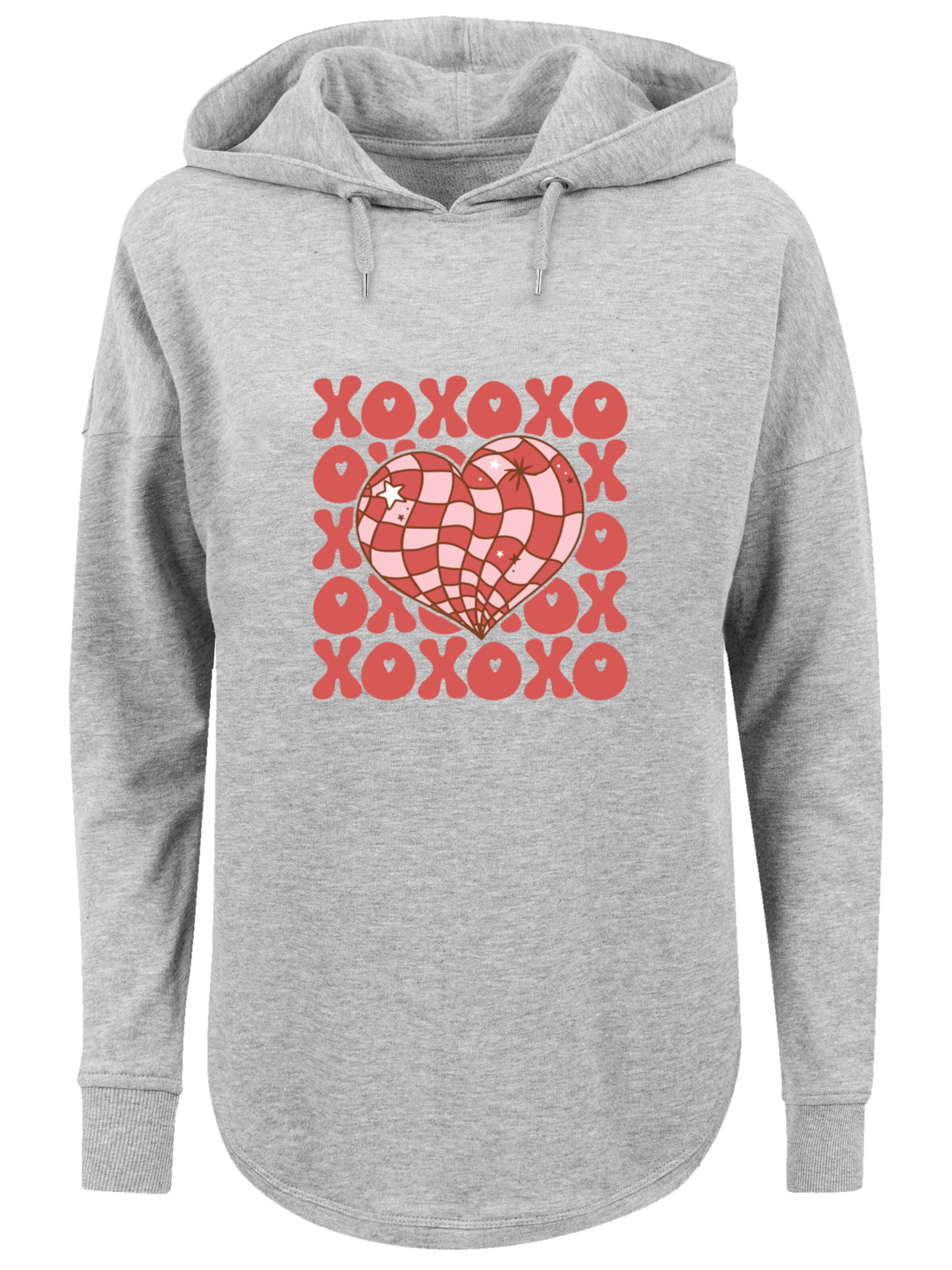 Sweat-shirt 'XOXO Herz Love' F4NT4STIC en gris : devant