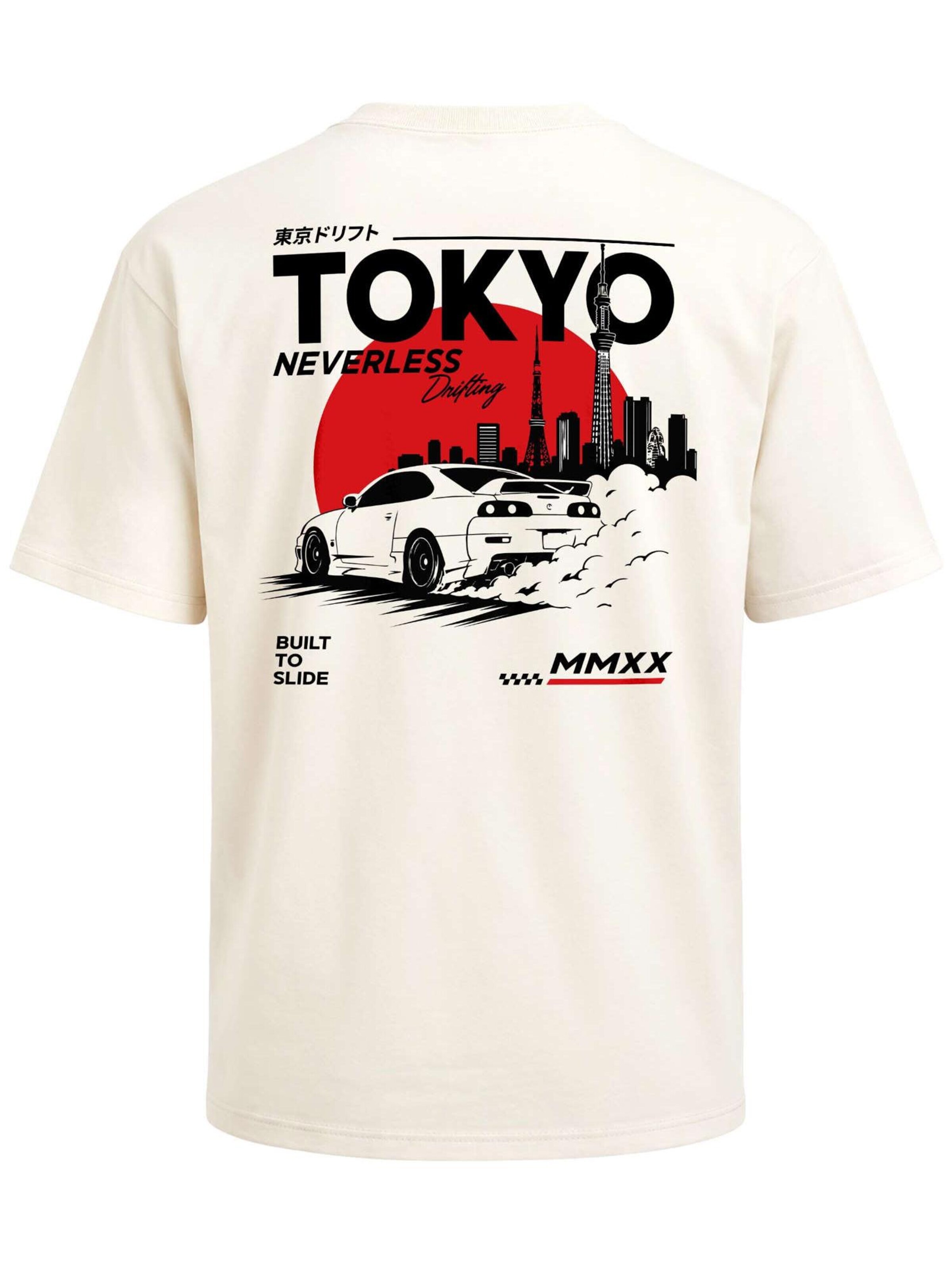 Neverless Shirt 'Tokyo Drift' in Beige
