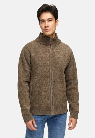 INDICODE JEANS Gebreid vest ' INFilion ' in Bruin: voorkant