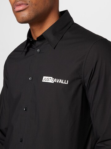 Just Cavalli Regular fit Button Up Shirt 'POPLIN DAVID' in Black