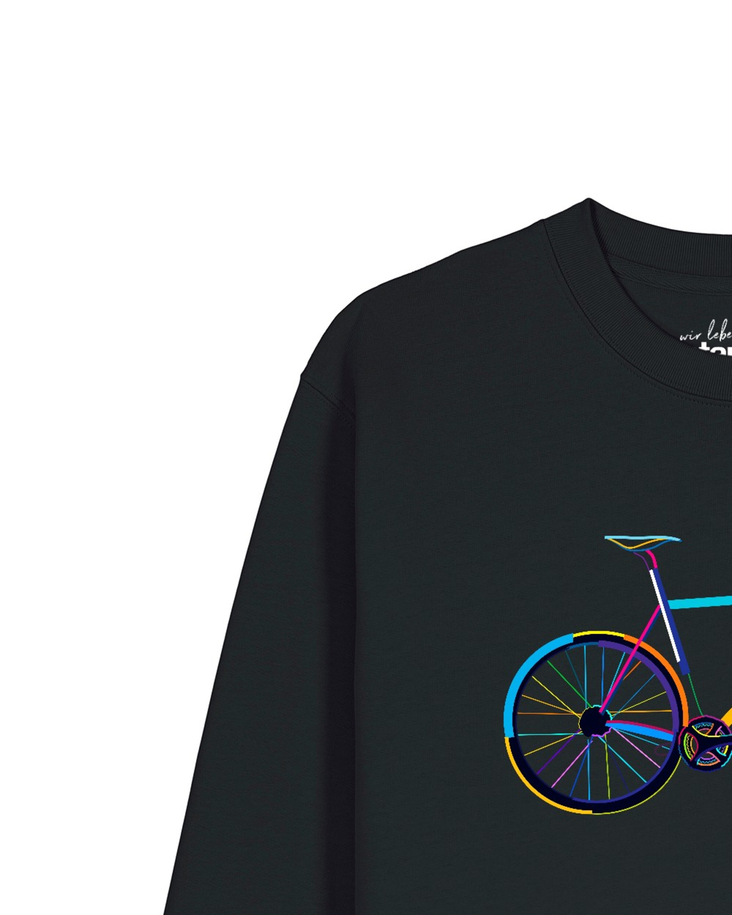 Watapparel Sweatshirt 'Fahrrad By Night' in Zwart