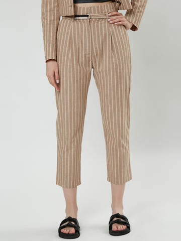 Effilé Pantalon Influencer en beige : devant