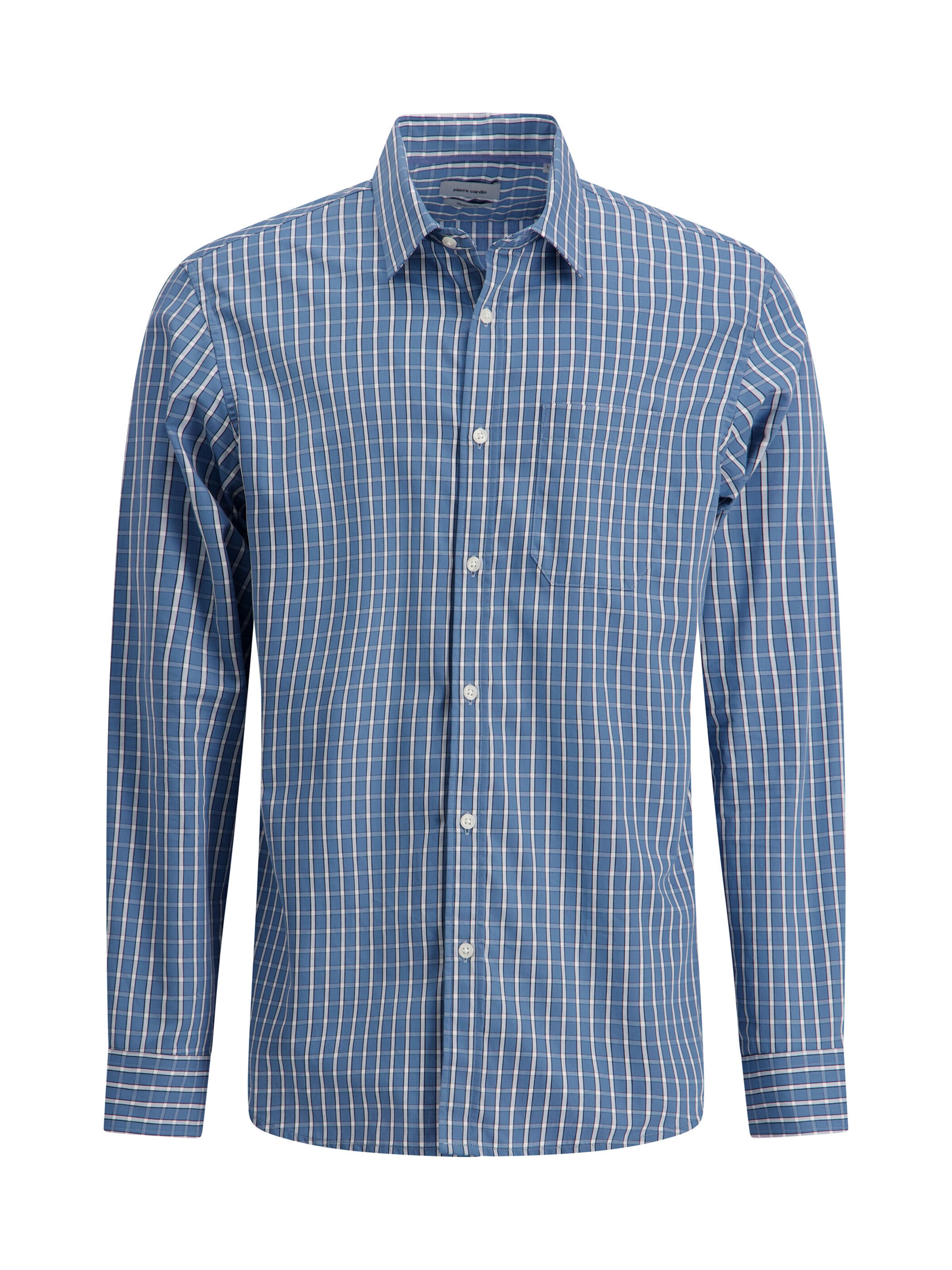 PIERRE CARDIN Hemd im Modern Fit in Blau: Vorderseite