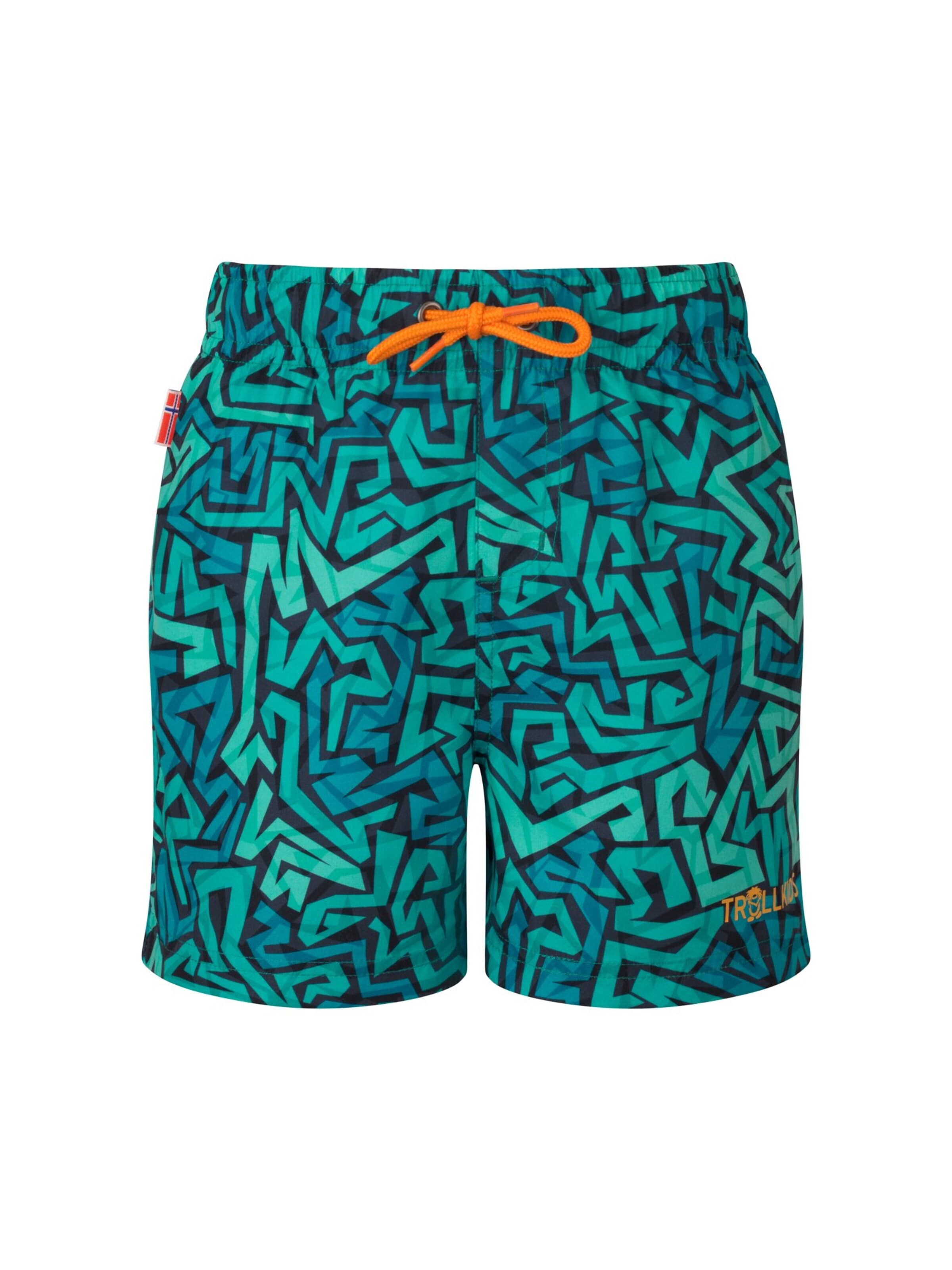 TROLLKIDS Regular Workout Pants in Green: front