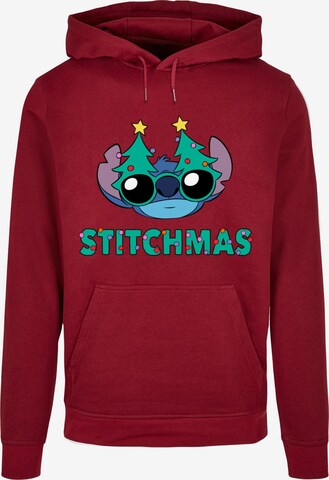 ABSOLUTE CULT Sweatshirt 'Lilo And Stitch - Stitchmas Glasses' in Rot: predná strana