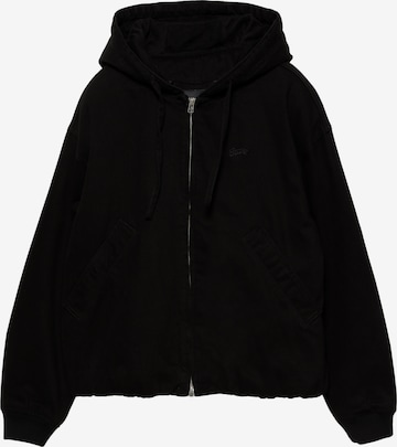 Pull&Bear Välikausitakki 'STWD' värissä musta: etupuoli