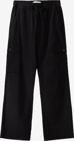 Loosefit Pantalon cargo Bershka en noir : devant