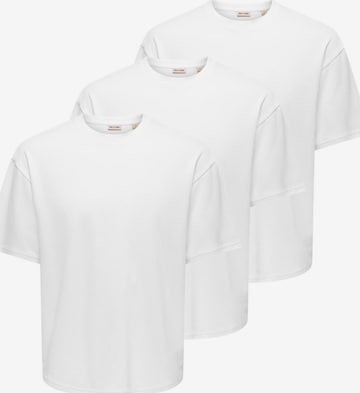 Only & Sons Shirt 'Caspian' in White: front