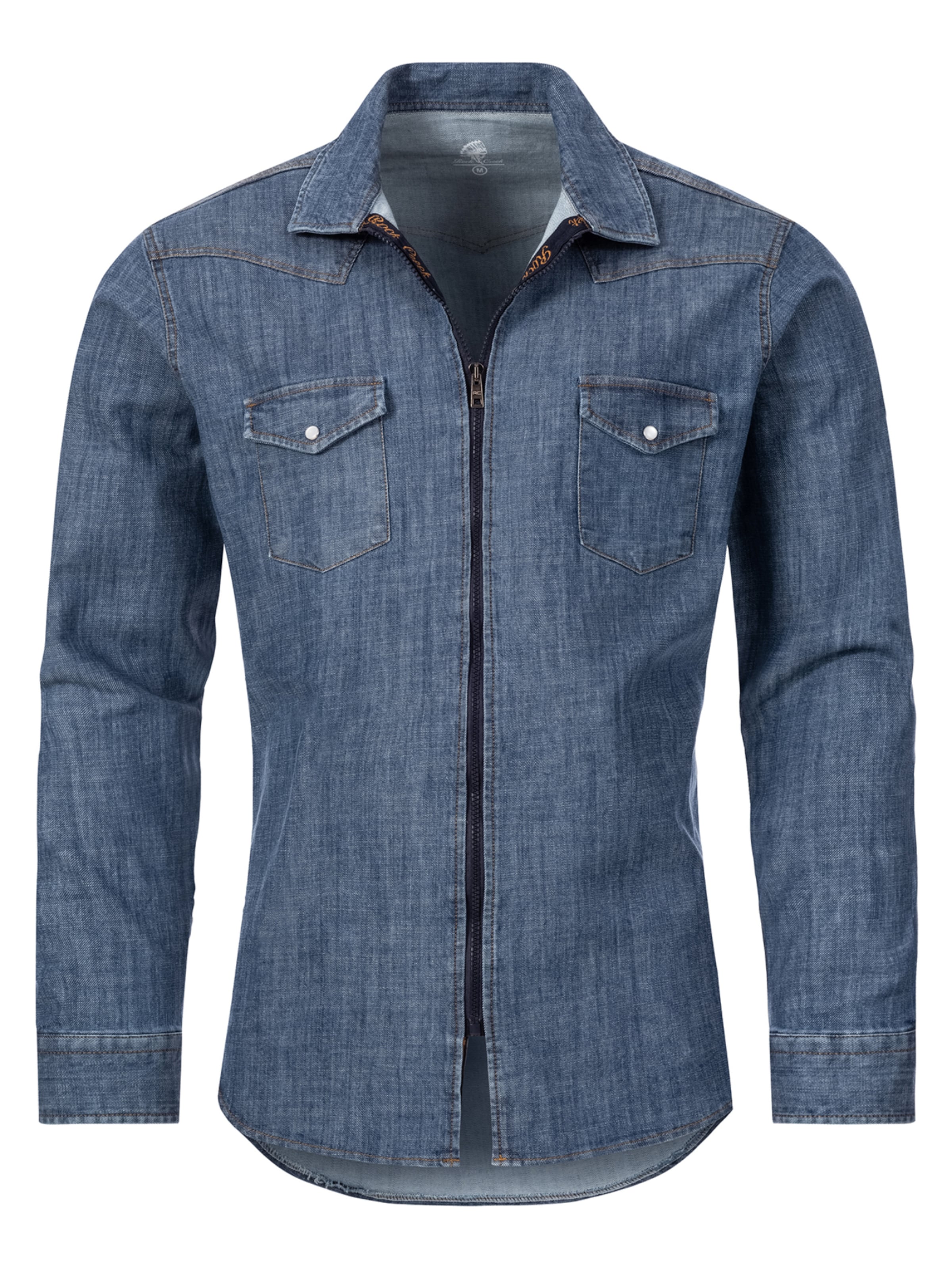 Rock Creek Slim Fit Hemd in Blau: Vorderseite