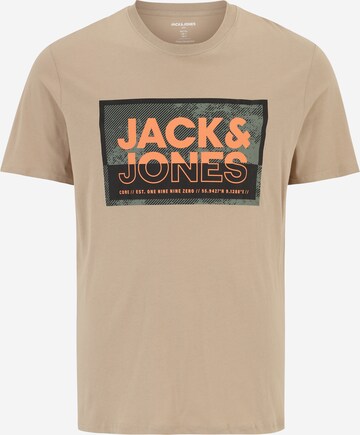 Jack & Jones Plus Koszulka 'LOGAN' w kolorze beżowy: przód