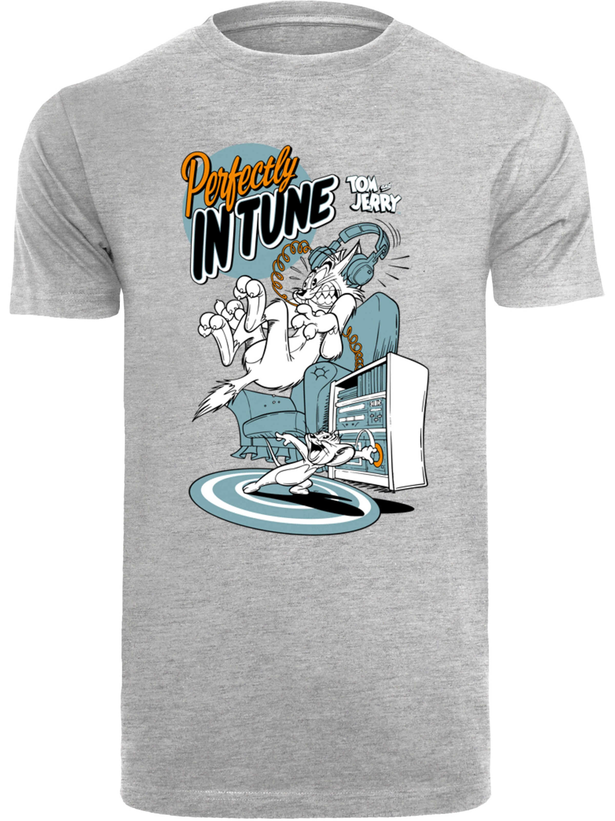 T-Shirt 'Tom und Jerry Perfectly In Tune' F4NT4STIC en gris : devant