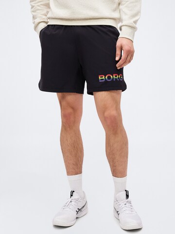BJÖRN BORG Regular Sports trousers in Black: front