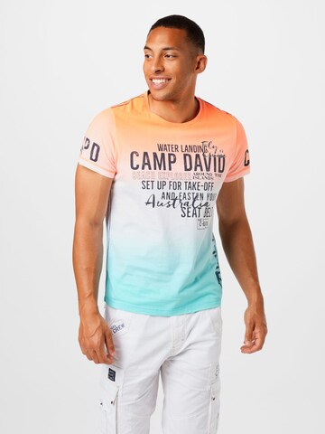 T-Shirt 'Fly And Cruise' CAMP DAVID en bleu : devant