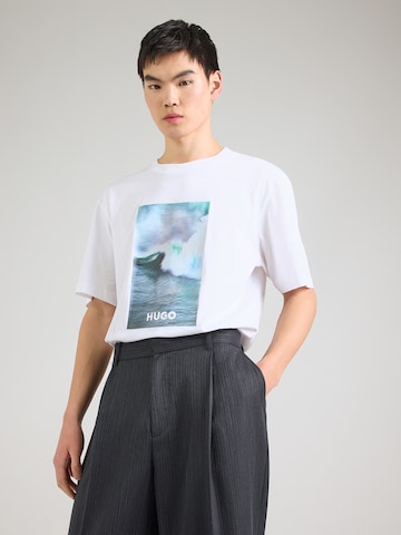 HUGO Majica 'Nalotrix' | bela barva: sprednja stran