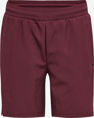 Hummel Regular Workout Pants in Purple: front