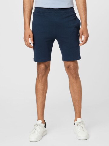 KnowledgeCotton Apparel Slimfit Shorts -  (GOTS) in Blau: predná strana