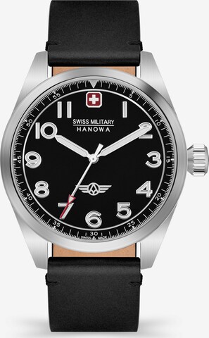 SWISS MILITARY HANOWA Analoog horloge 'FALCON' in Zwart: voorkant