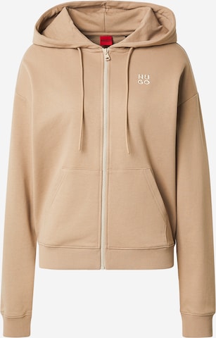 HUGO Tepláková bunda 'Dalfine' - Hnedá: predná strana