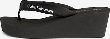 Flip-flops de la Calvin Klein Jeans pe negru: față