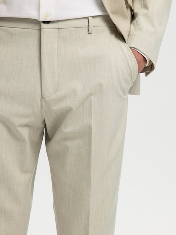 SELECTED - Slimfit Pantalón de pinzas 'SLHLIAM' en beige