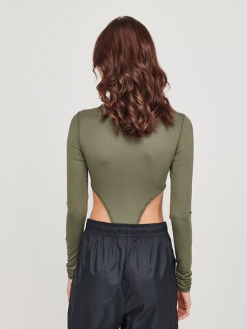 ABOUT YOU x VIAM Studio Shirt bodysuit 'Trouble' in Green: back