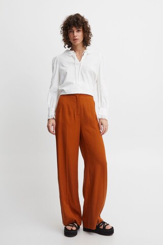 Atelier Rêve - Pierna ancha Pantalón de pinzas 'Lenni' en marrón