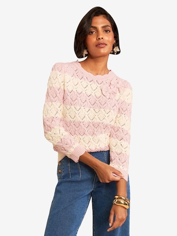 love & roses Sweater in Pink: front