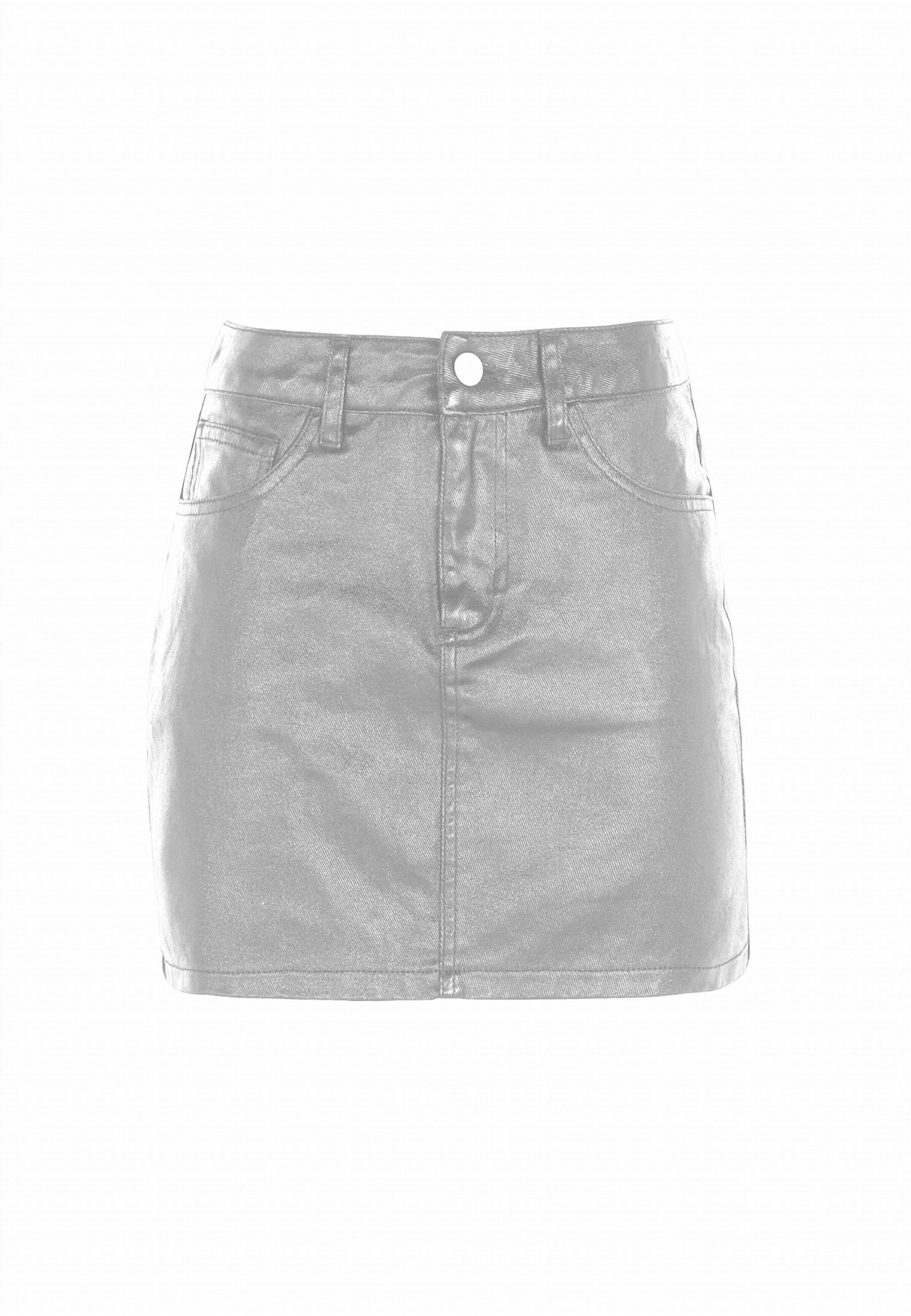 FRESHLIONS Minirock 'Stacy' in Silber: Vorderseite