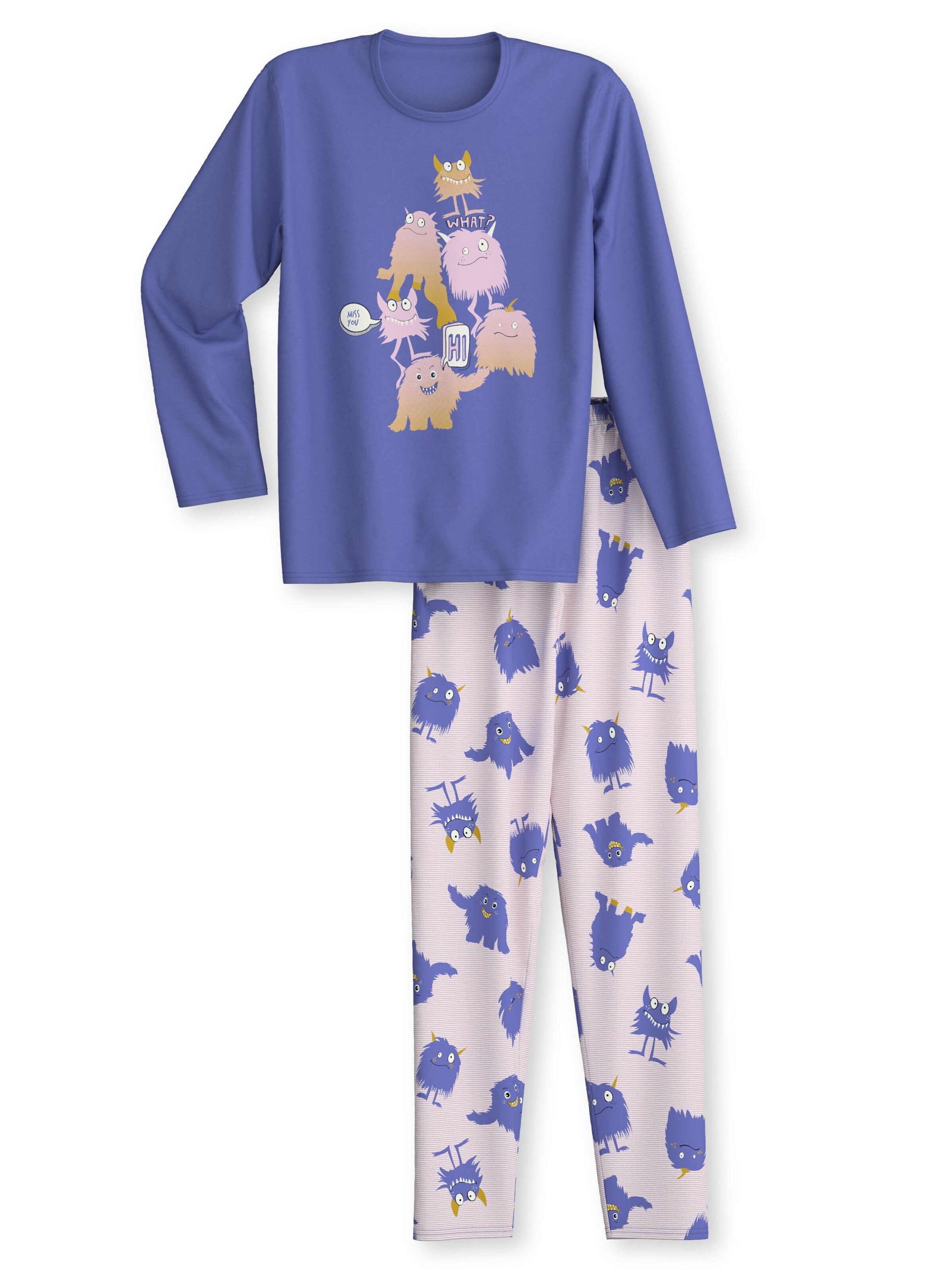 CALIDA Pajamas 'Kids Monsters' in Blue: front