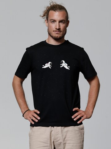 T-Shirt ' Space love ' Watapparel en noir : devant