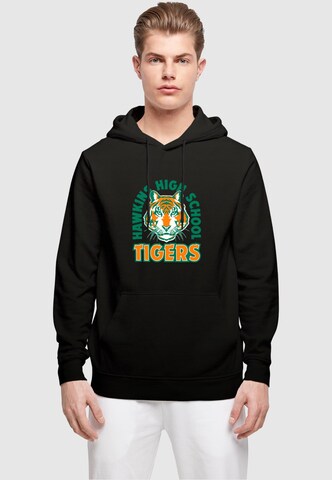 ABSOLUTE CULT Sweatshirt 'Stranger Things - Hawkins Arch Tiger' in Schwarz: Vorderseite