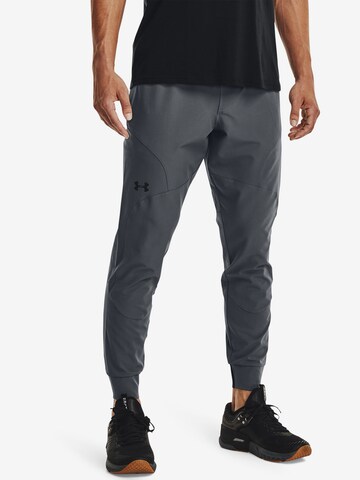 UNDER ARMOUR Regular Sportbroek 'Unstoppable' in Grijs: voorkant