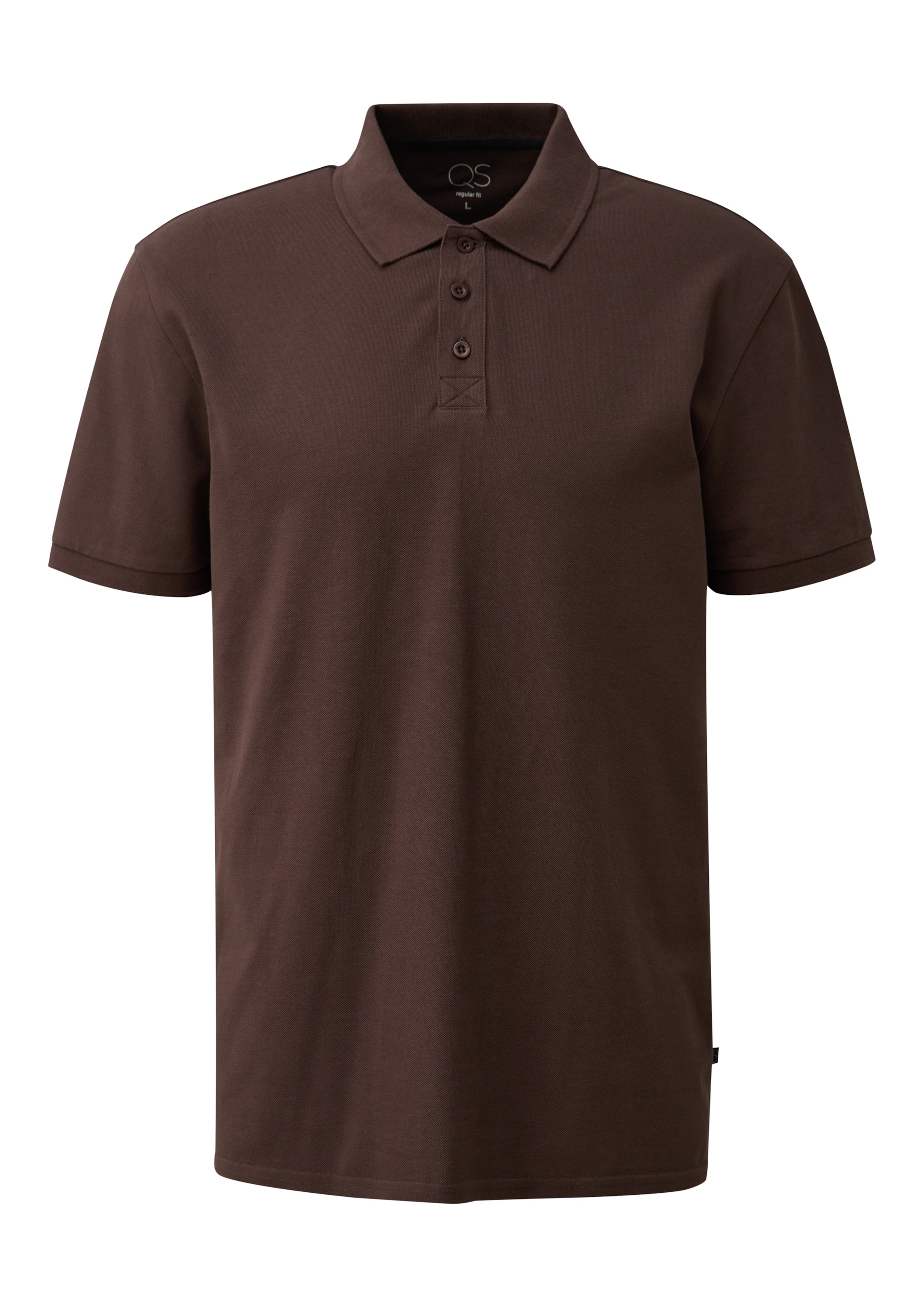 QS Poloshirt in L in dunkelbraun, Produktansicht