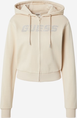 GUESS Sportsweatjacke 'PRIMULA' in Grau: Vorderseite