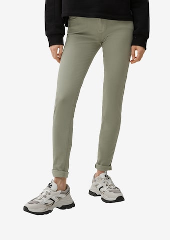 QS Skinny Jeans in Groen: voorkant