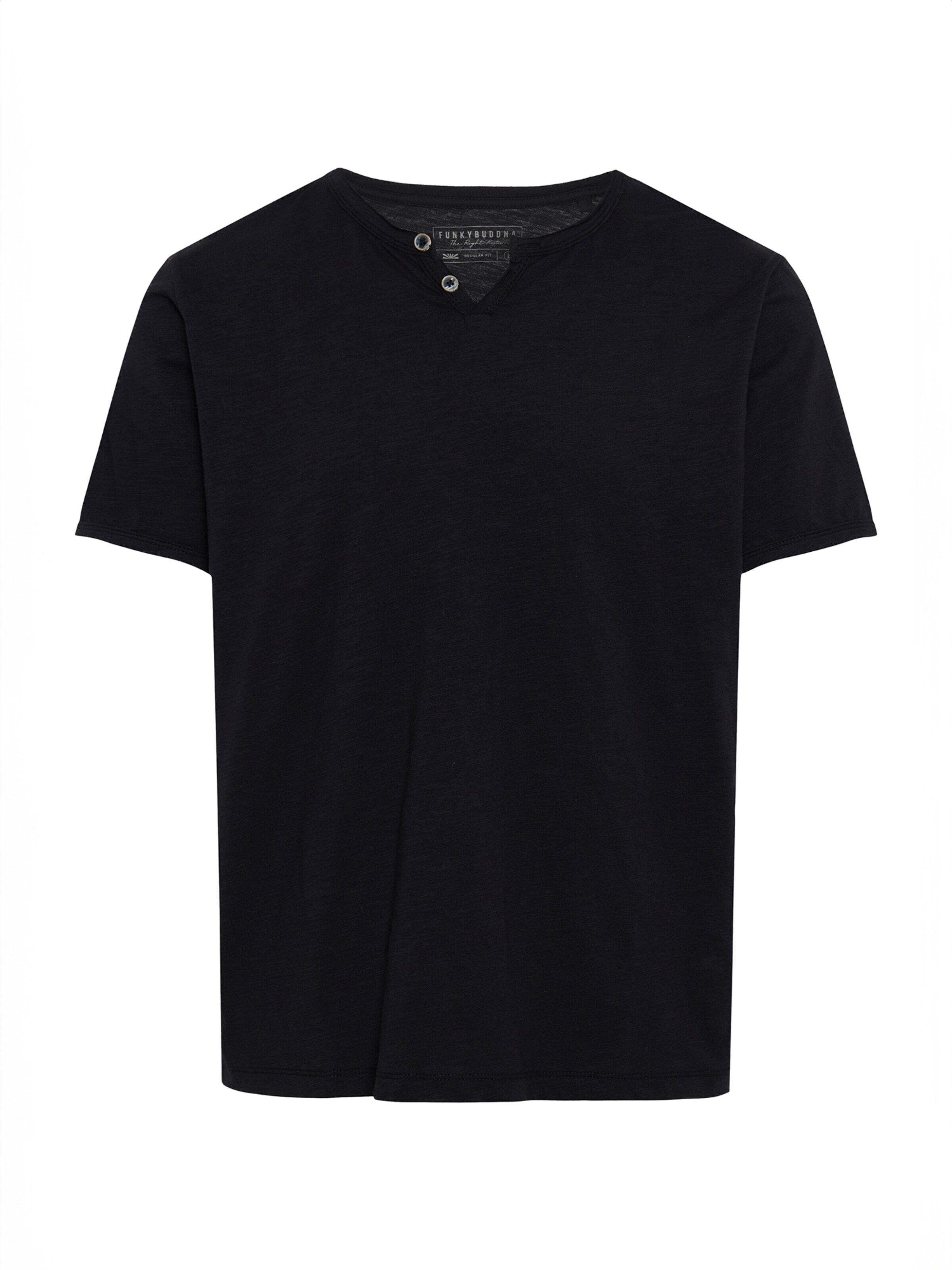 melns Funky Buddha T-Krekls: no priekšpuses