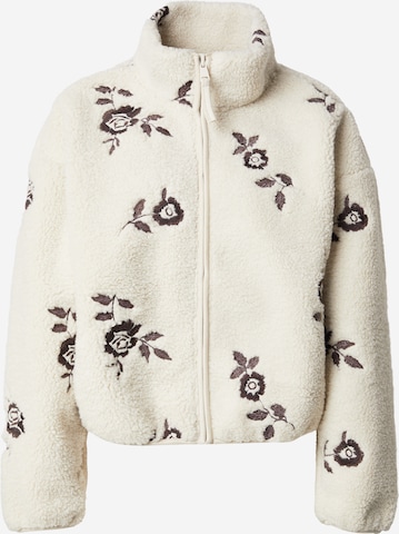 Abercrombie & Fitch Přechodná bunda – bílá: přední strana