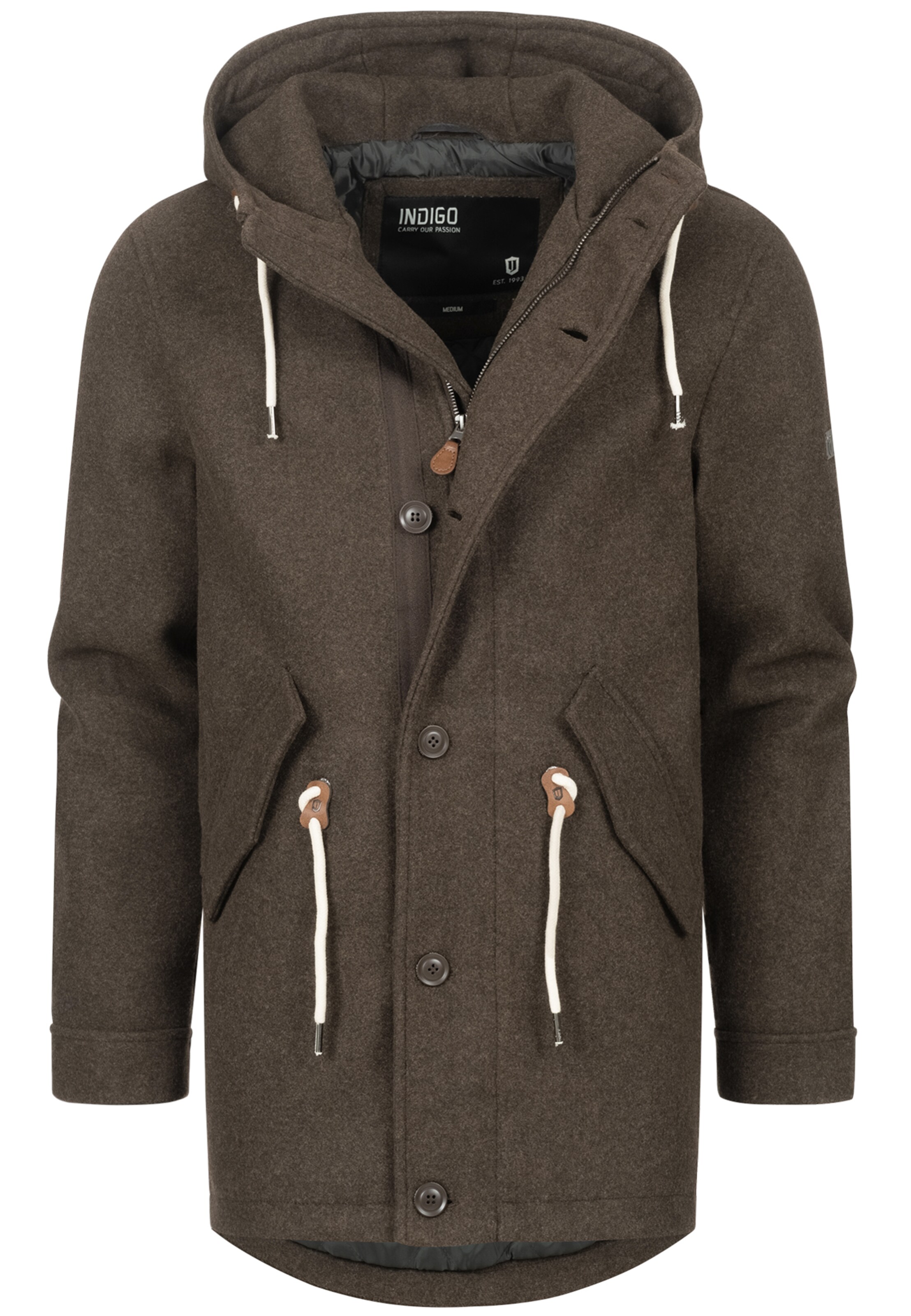 INDICODE JEANS Winter Jacket ' Christof ' in Brown: front