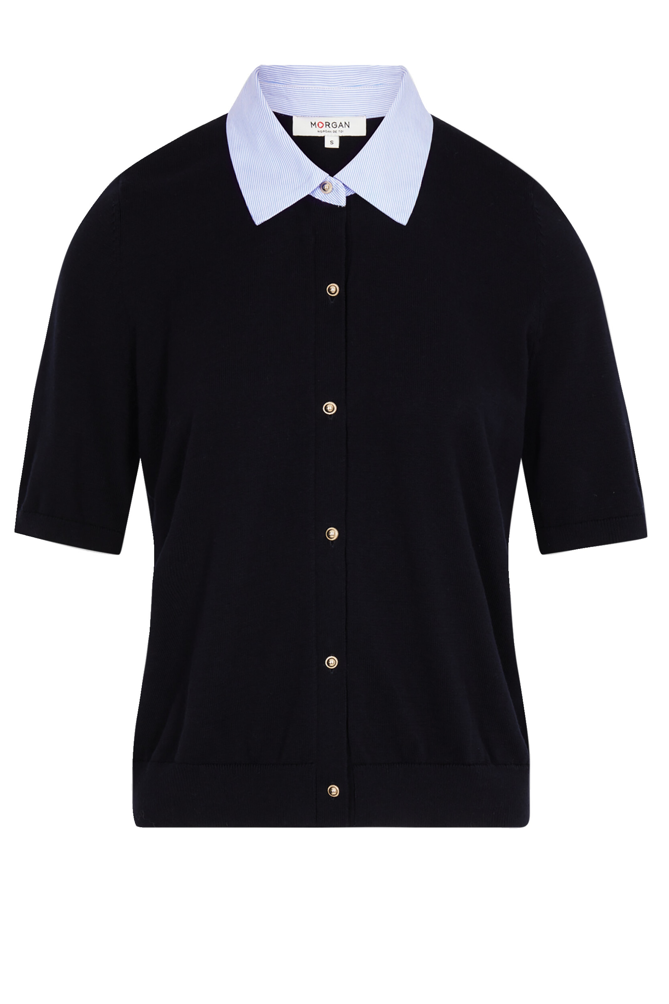 Cardigan '261-MARCEAU' Morgan en bleu : devant