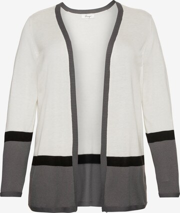 SHEEGO Knit Cardigan in White: front