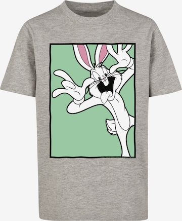 F4NT4STIC Shirt 'Looney Tunes Bugs Bunny Funny Face' in Grey: front