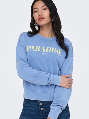 ONLY Sweatshirt 'tabba' in Blauw