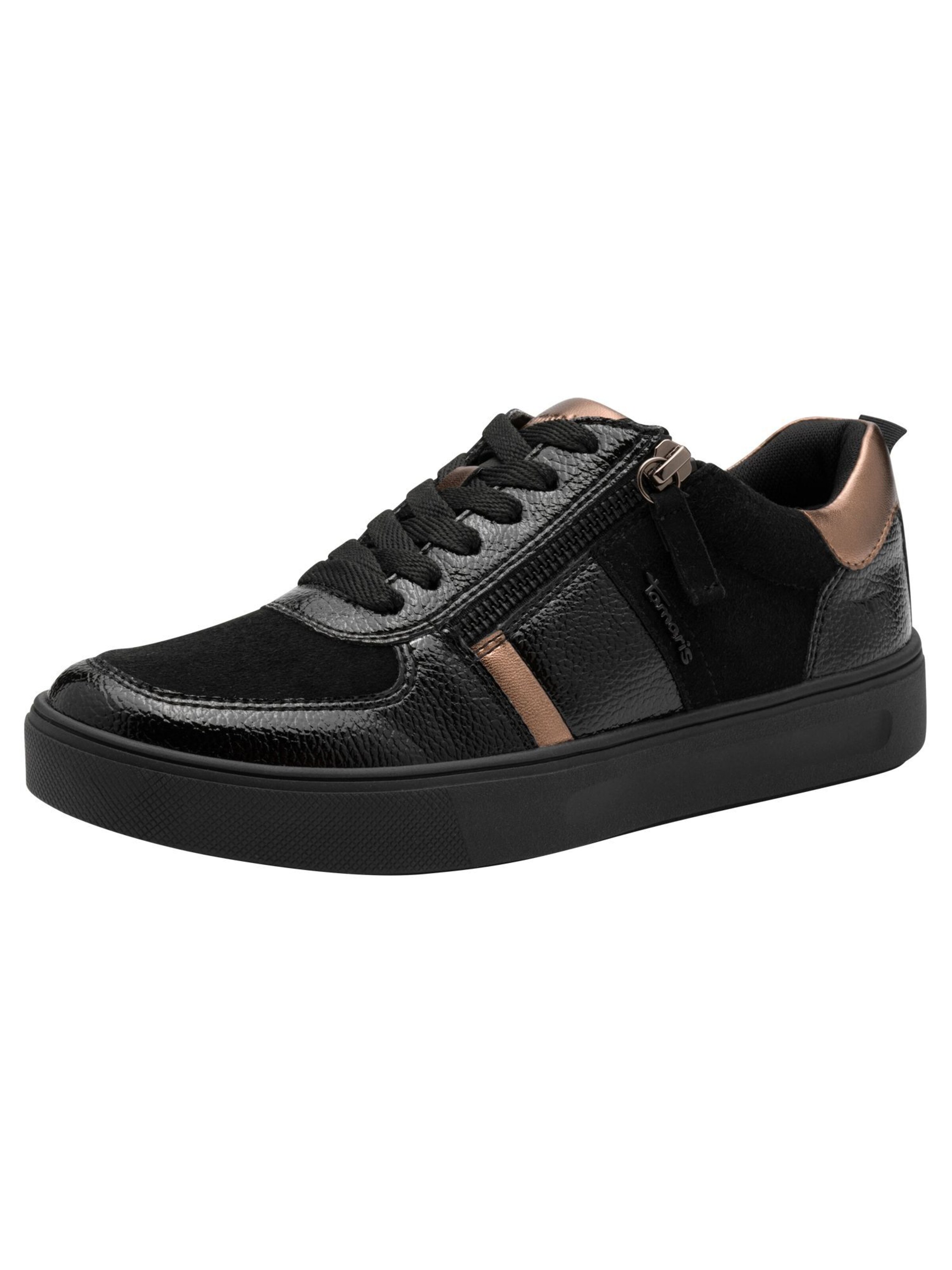 Tamaris Platform trainers in Black: front