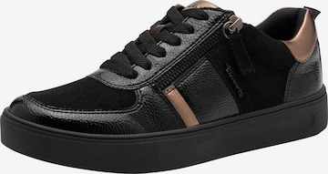 Baskets basses Tamaris en noir : devant